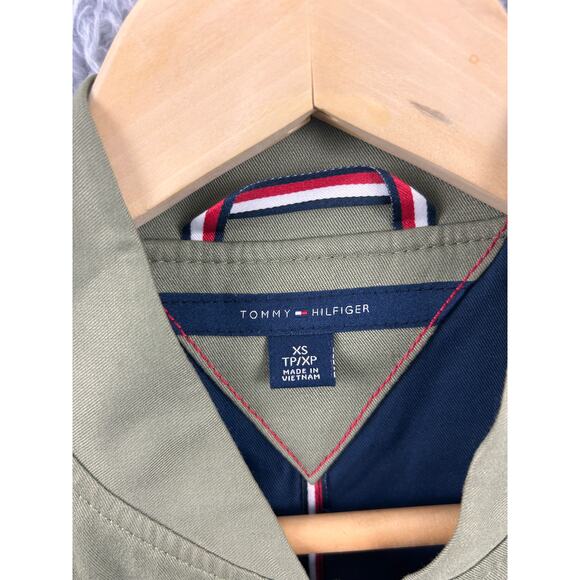 Tommy Hilfiger Men’s XS Olive Green Bomber Jacket Zip Front Lightweight - Picture 9 of 9